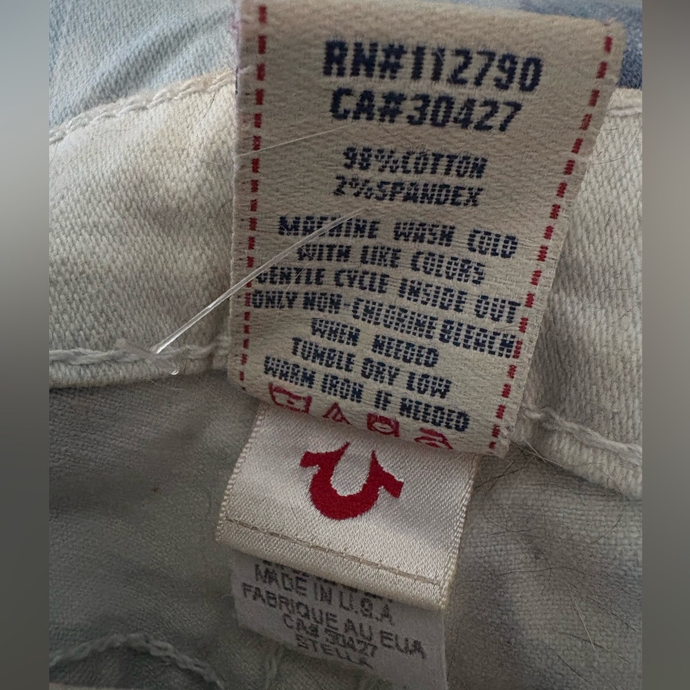 True Religion Blue and White Tie-Dye Jeans 25 - Picture 6 of 10